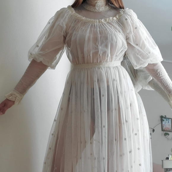 🚫SOLD🚫Vintage Mesh Bridal Dress - Picture 5 of 16